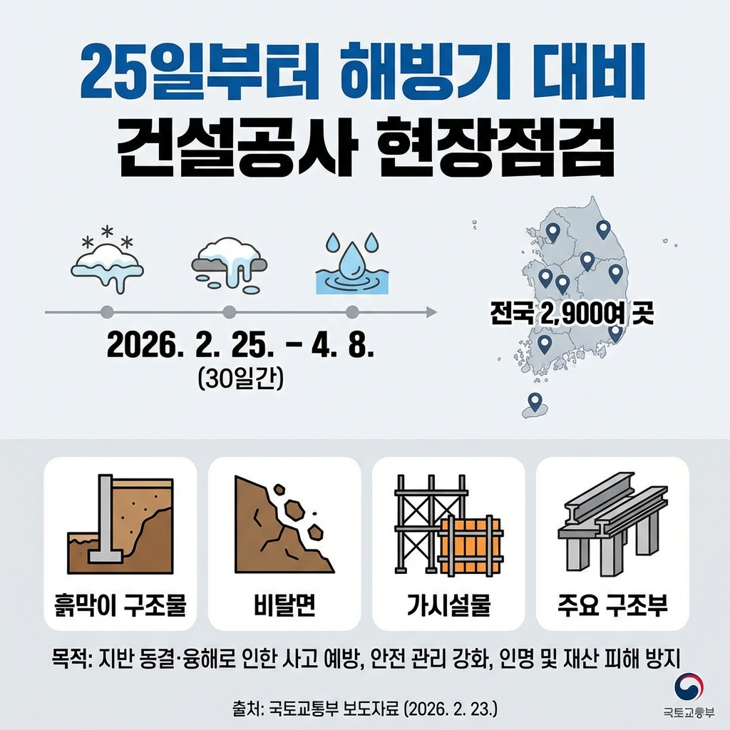 [건설]25일부터 해빙기 대비 건설공사 현장점검