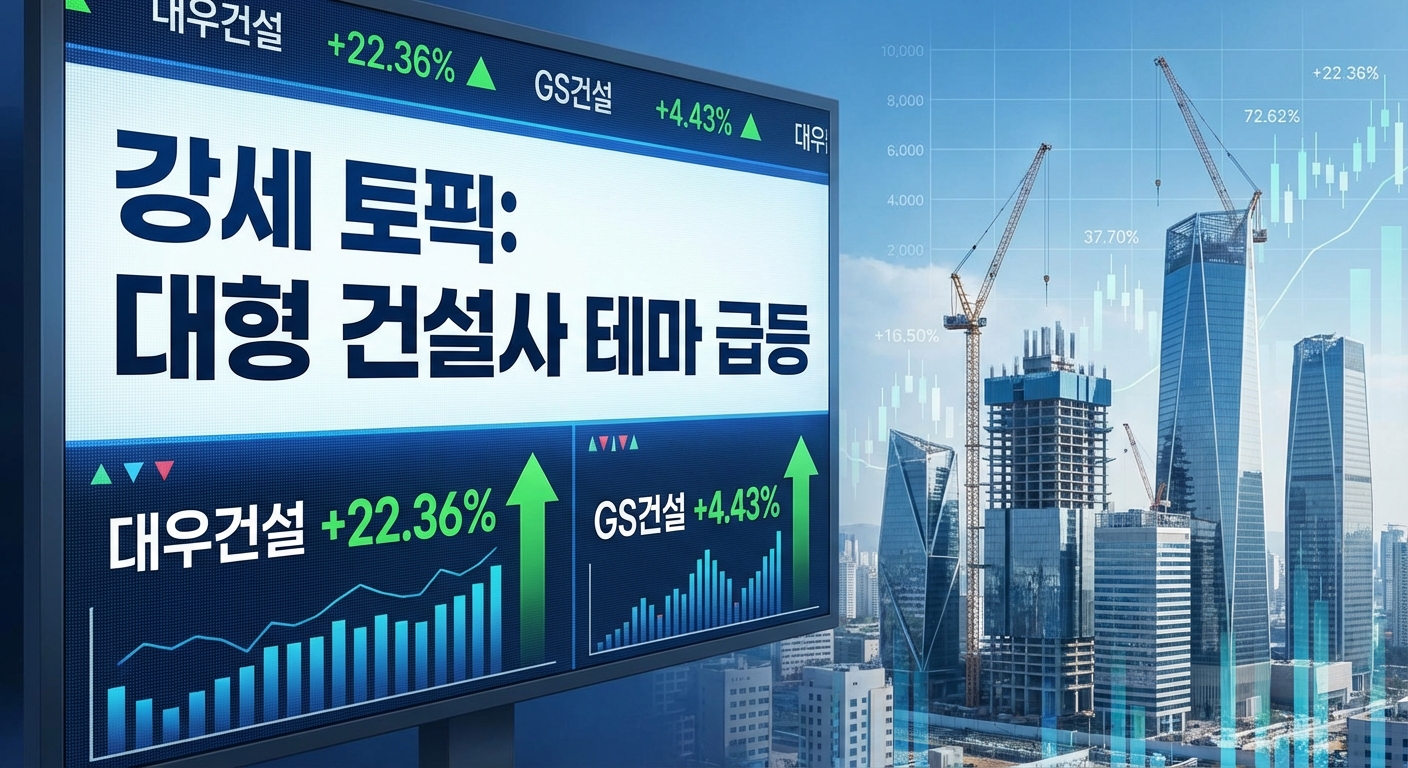 [강세 토픽] 대형 건설사 테마, 대우건설 +22.36%, GS ...